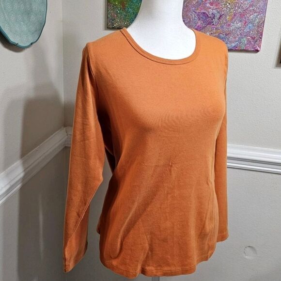 NWOT! Orange Longsleeve Knit Top - Picture 3 of 7